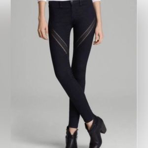 Rag & Bone Ribbon Trim mid rise Skinny Jeans in midnight blue size 27